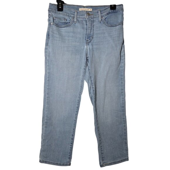Levis Women 311 Shaping Skinny Capri Light Wash Denim Blue Jeans Size 28 Stretch - Picture 1 of 14